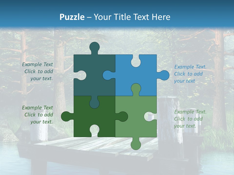 Sosna Drewniany Niebieski PowerPoint Template