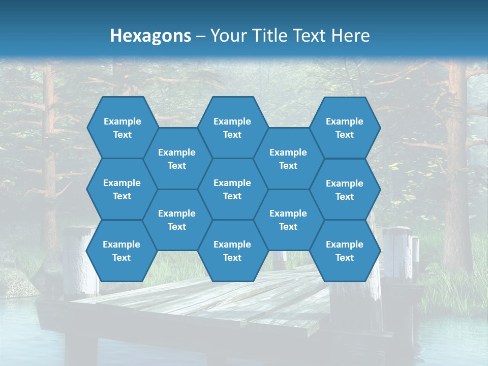 Sosna Drewniany Niebieski PowerPoint Template