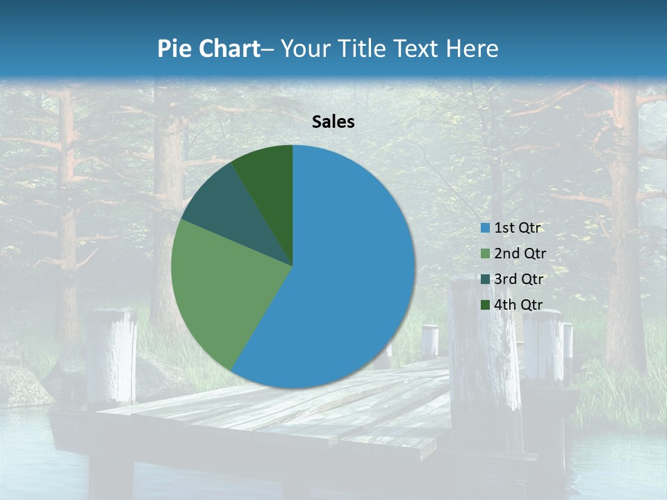 Sosna Drewniany Niebieski PowerPoint Template