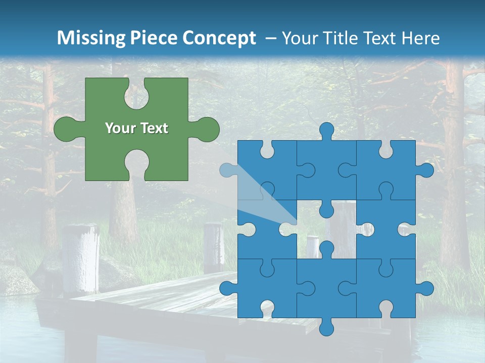 Sosna Drewniany Niebieski PowerPoint Template