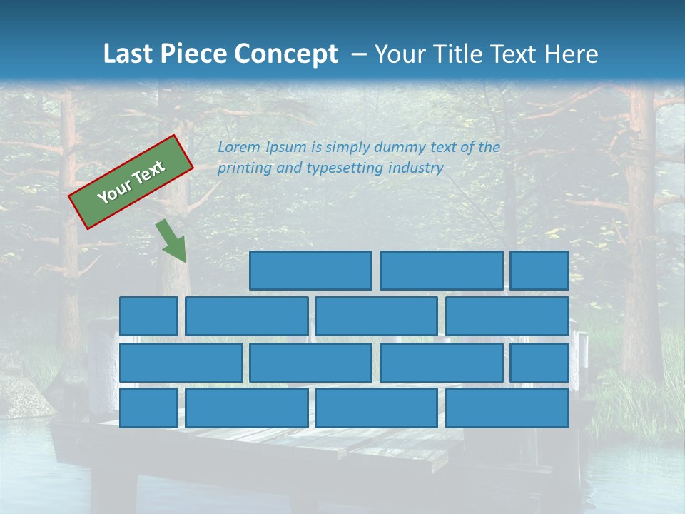 Sosna Drewniany Niebieski PowerPoint Template