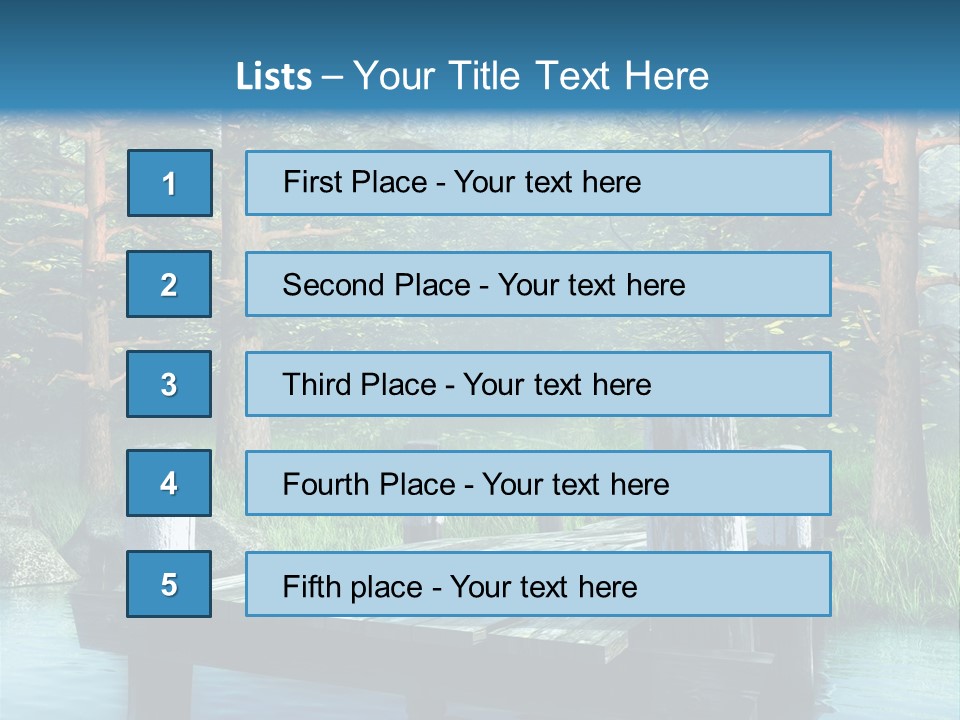 Sosna Drewniany Niebieski PowerPoint Template