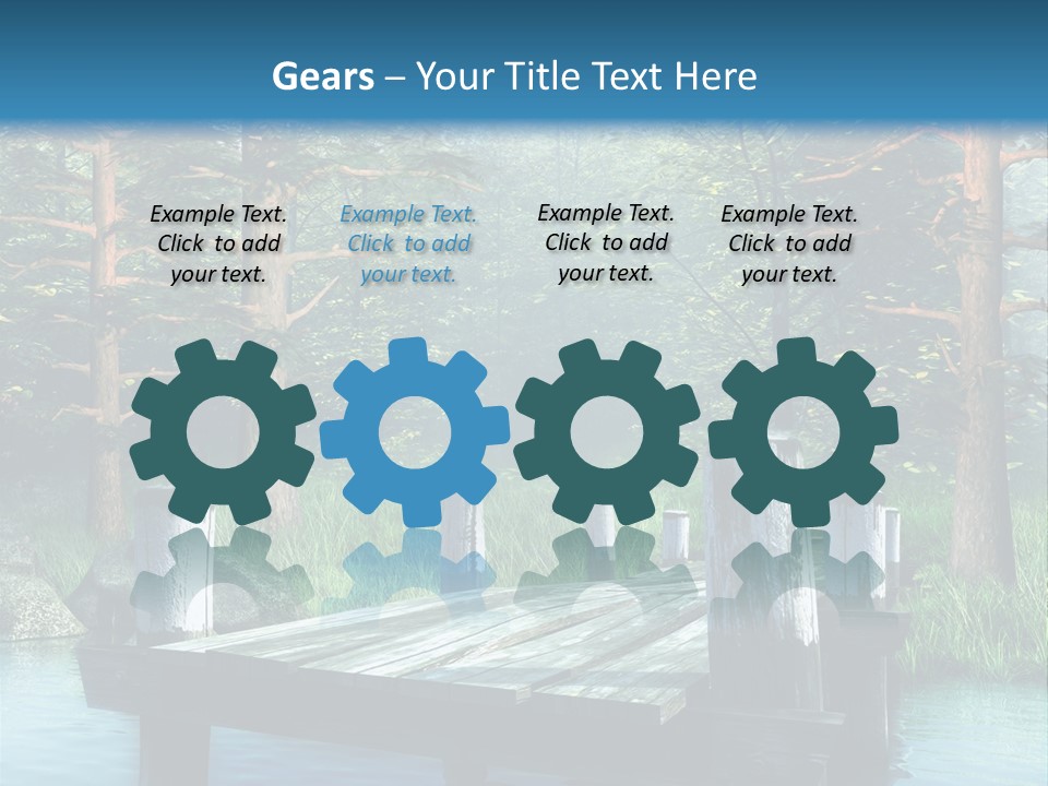 Sosna Drewniany Niebieski PowerPoint Template