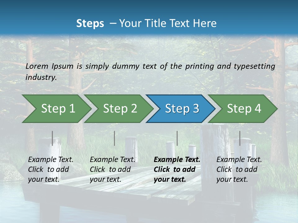 Sosna Drewniany Niebieski PowerPoint Template