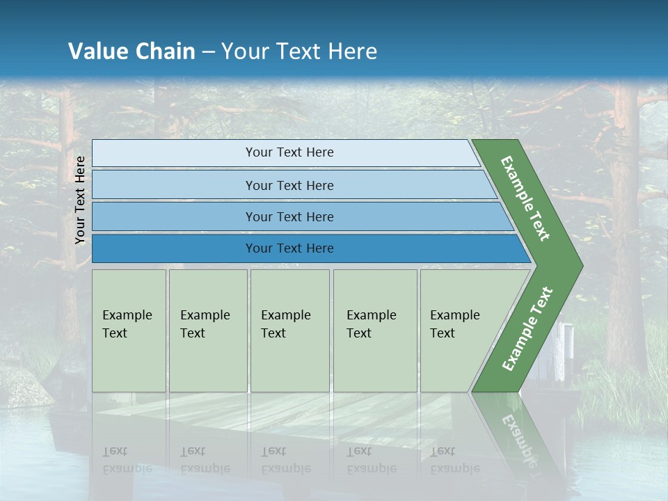 Sosna Drewniany Niebieski PowerPoint Template