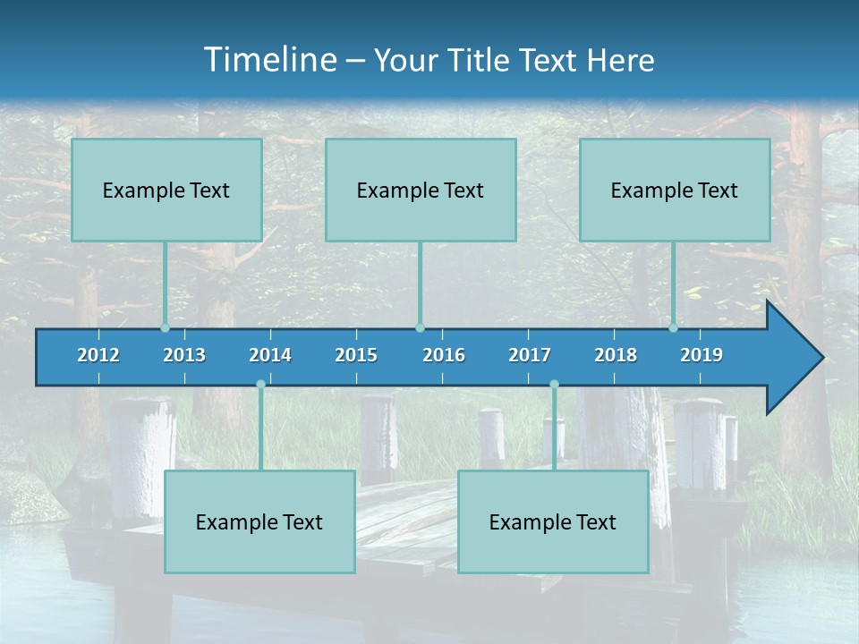 Sosna Drewniany Niebieski PowerPoint Template