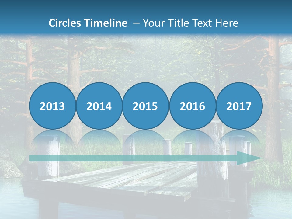 Sosna Drewniany Niebieski PowerPoint Template