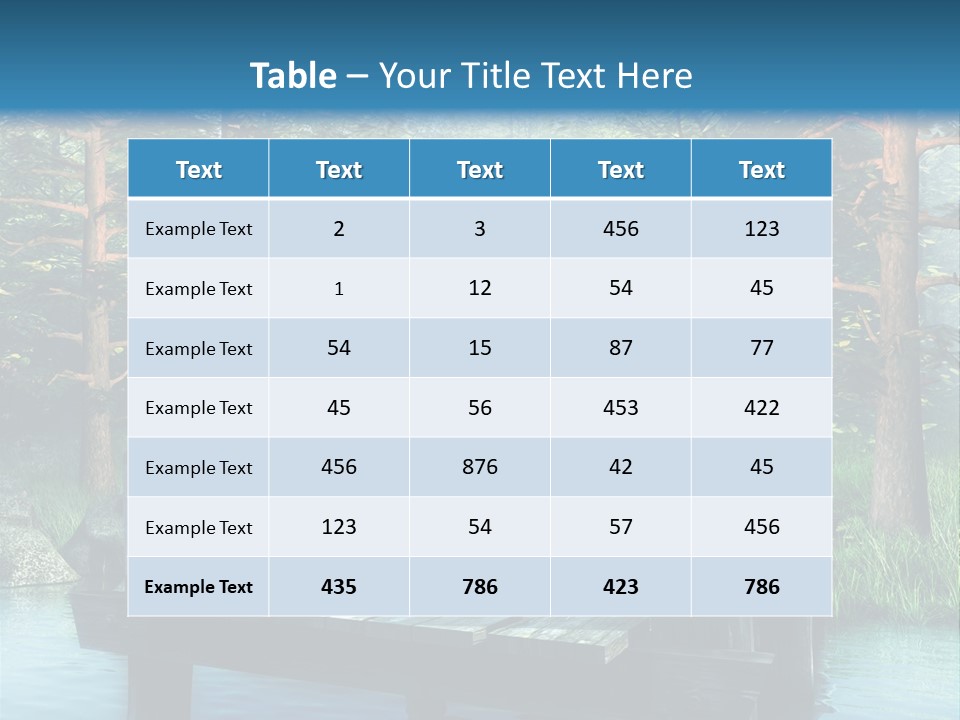 Sosna Drewniany Niebieski PowerPoint Template