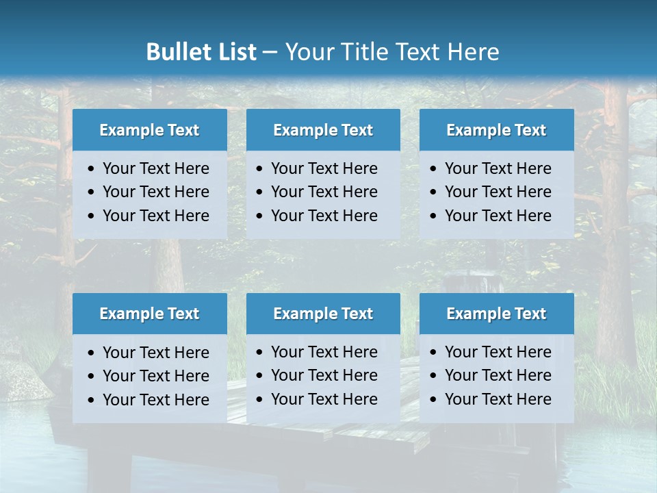 Sosna Drewniany Niebieski PowerPoint Template