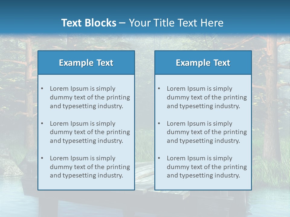Sosna Drewniany Niebieski PowerPoint Template