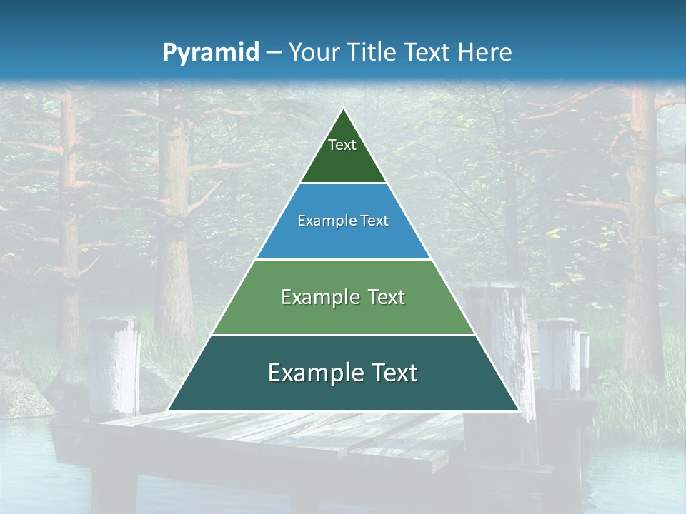 Sosna Drewniany Niebieski PowerPoint Template