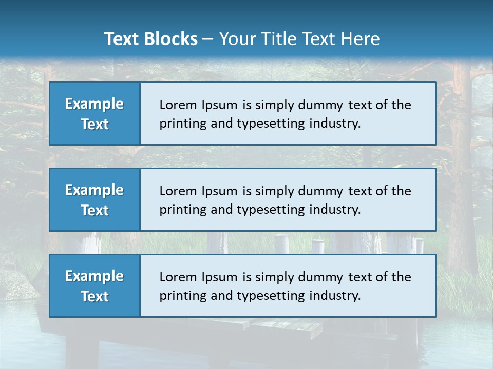 Sosna Drewniany Niebieski PowerPoint Template