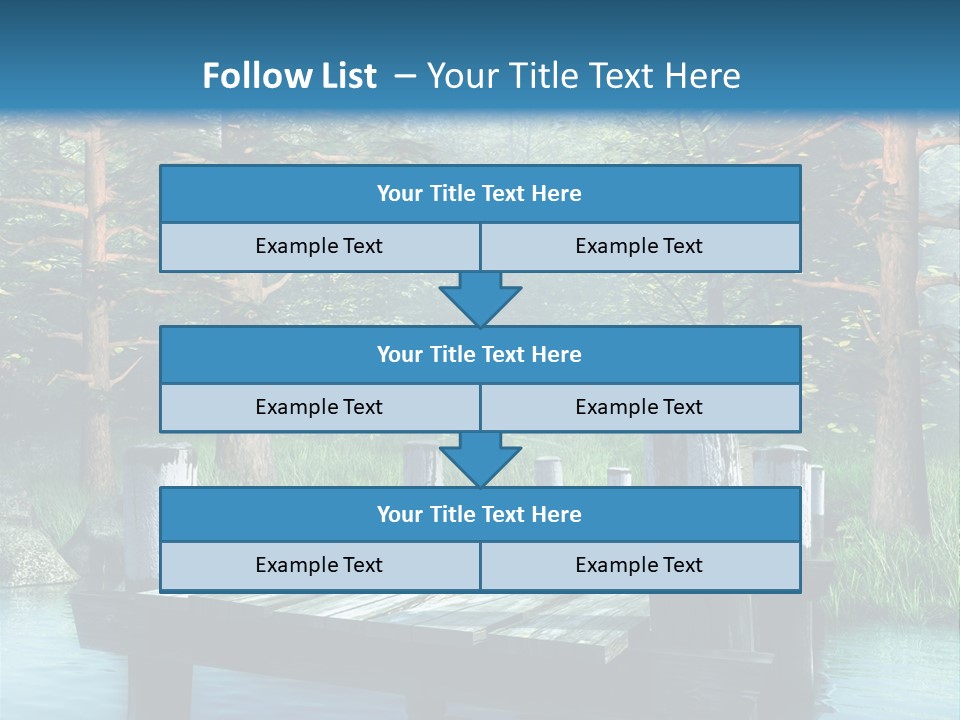 Sosna Drewniany Niebieski PowerPoint Template