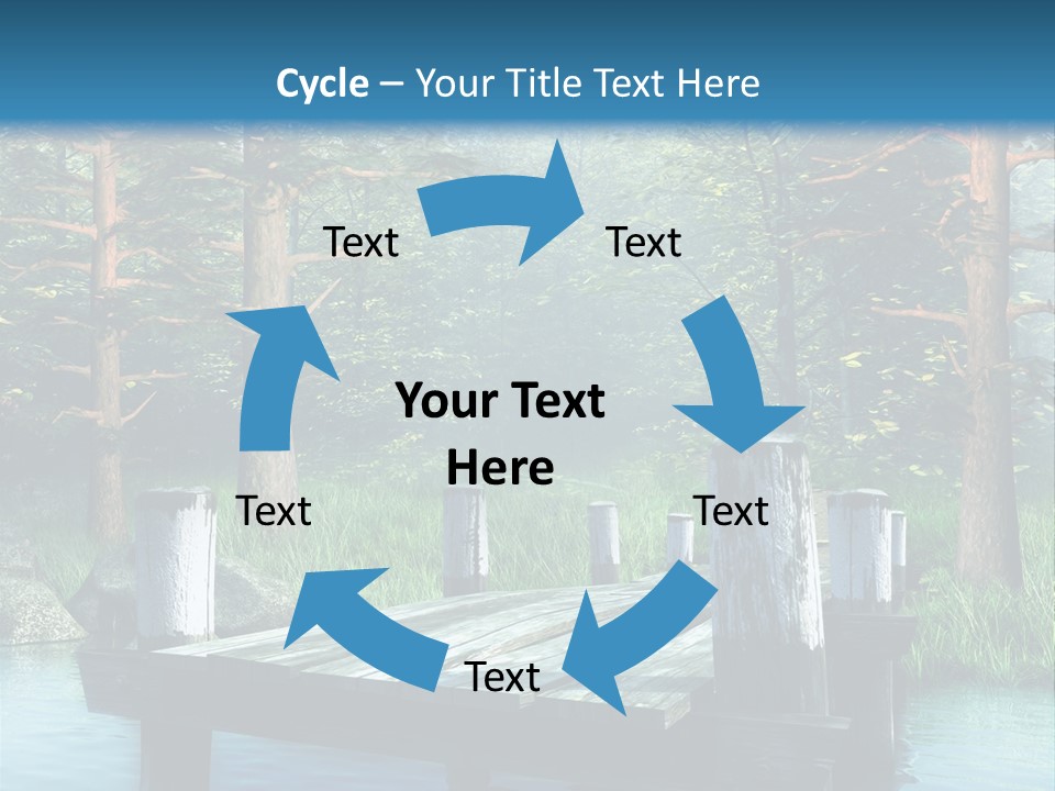 Sosna Drewniany Niebieski PowerPoint Template