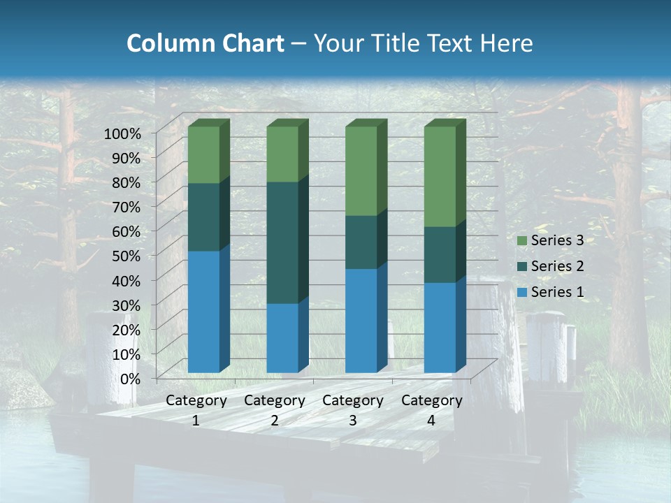Sosna Drewniany Niebieski PowerPoint Template