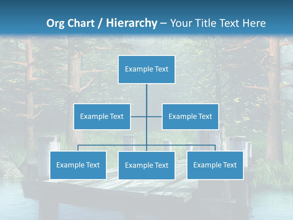 Sosna Drewniany Niebieski PowerPoint Template