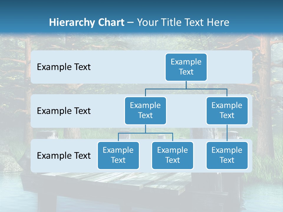Sosna Drewniany Niebieski PowerPoint Template