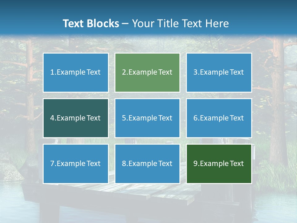 Sosna Drewniany Niebieski PowerPoint Template