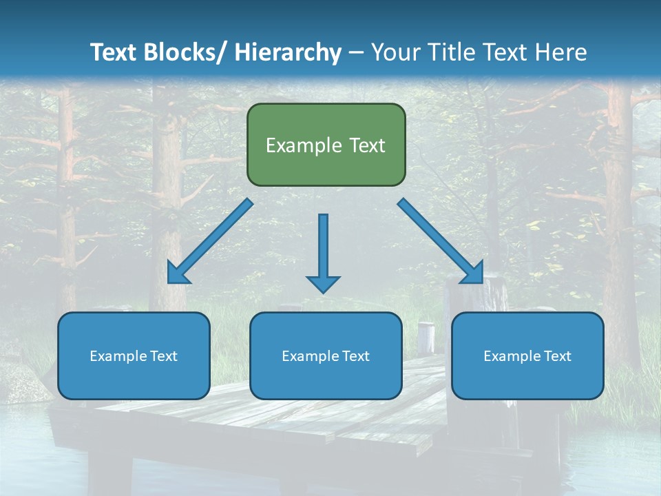 Sosna Drewniany Niebieski PowerPoint Template