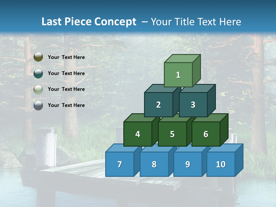 Sosna Drewniany Niebieski PowerPoint Template