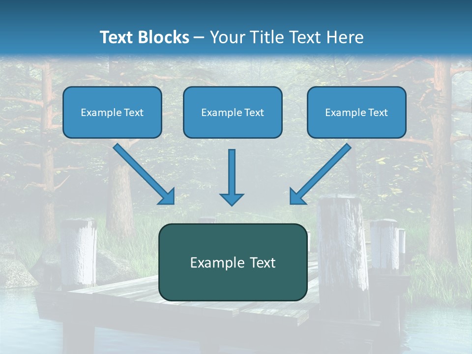 Sosna Drewniany Niebieski PowerPoint Template