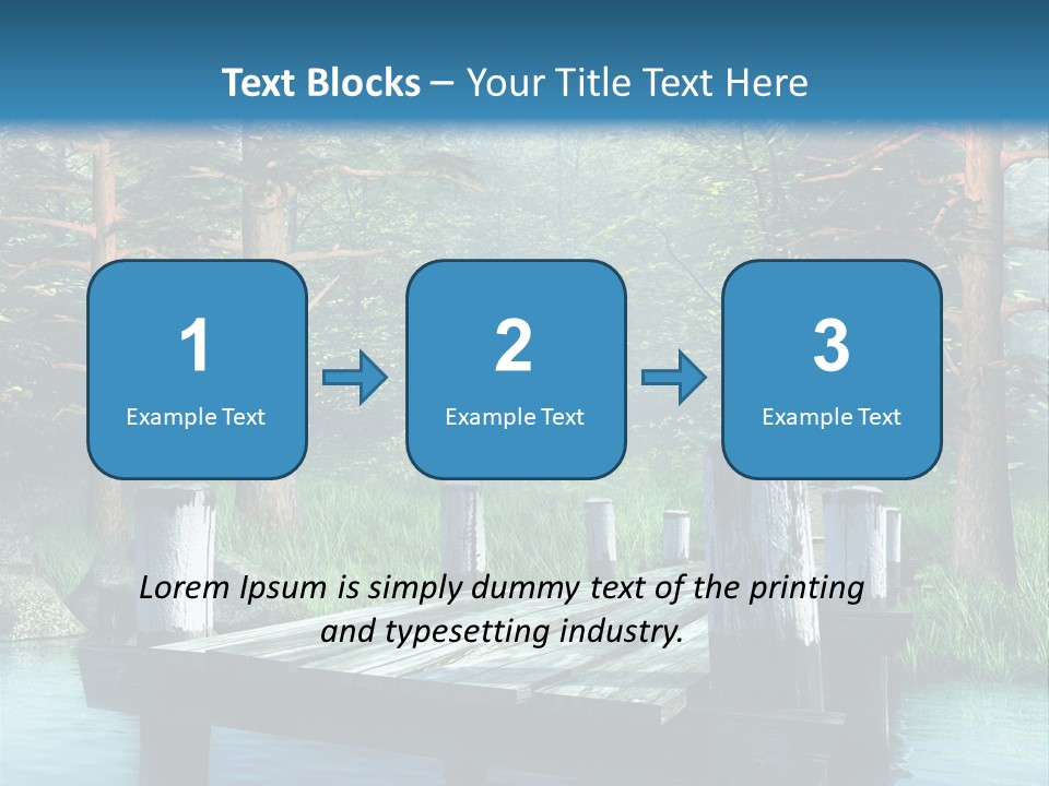 Sosna Drewniany Niebieski PowerPoint Template
