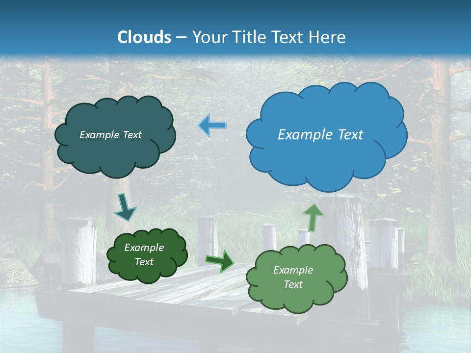 Sosna Drewniany Niebieski PowerPoint Template