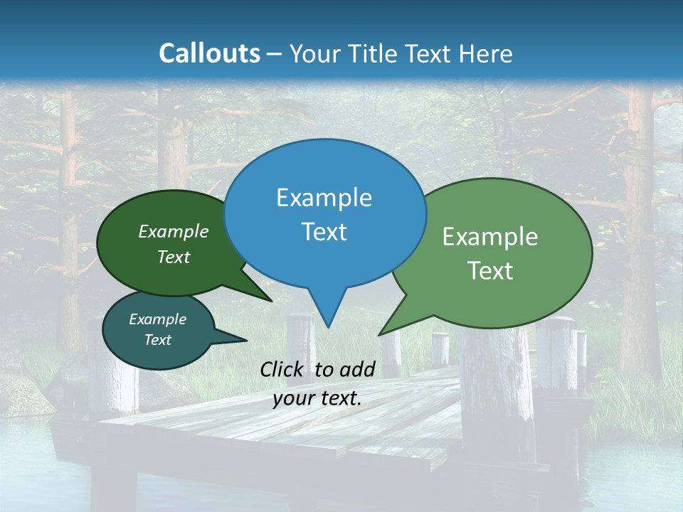 Sosna Drewniany Niebieski PowerPoint Template