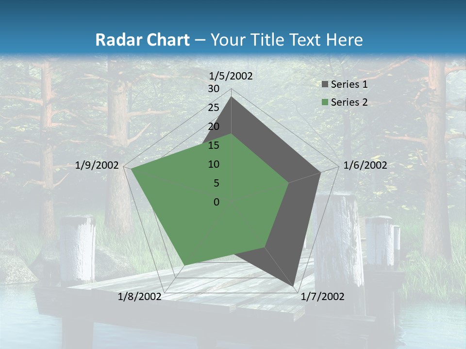 Sosna Drewniany Niebieski PowerPoint Template