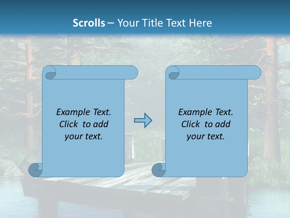 Sosna Drewniany Niebieski PowerPoint Template