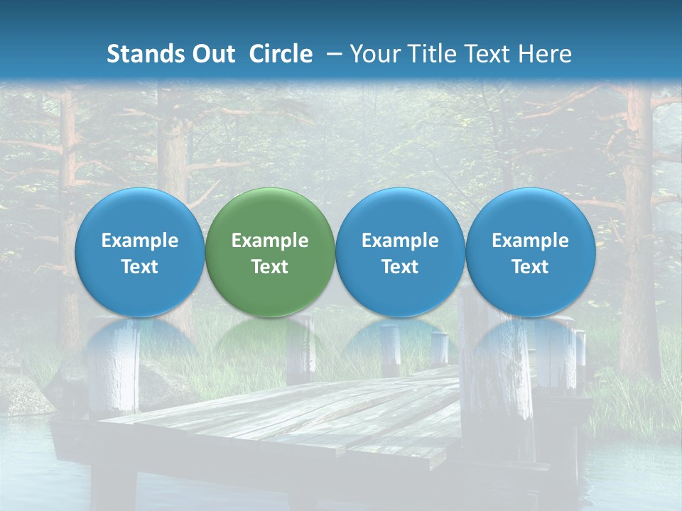 Sosna Drewniany Niebieski PowerPoint Template