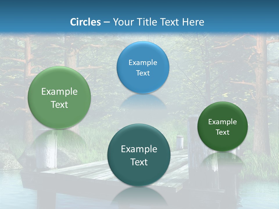 Sosna Drewniany Niebieski PowerPoint Template