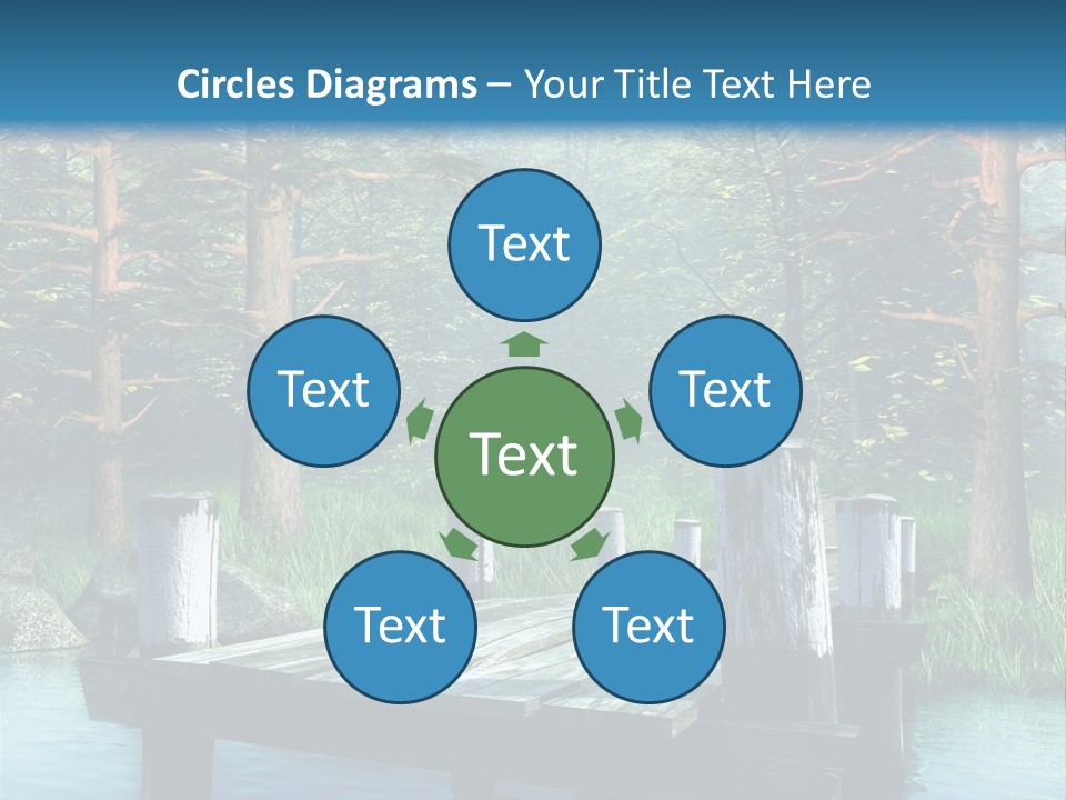 Sosna Drewniany Niebieski PowerPoint Template