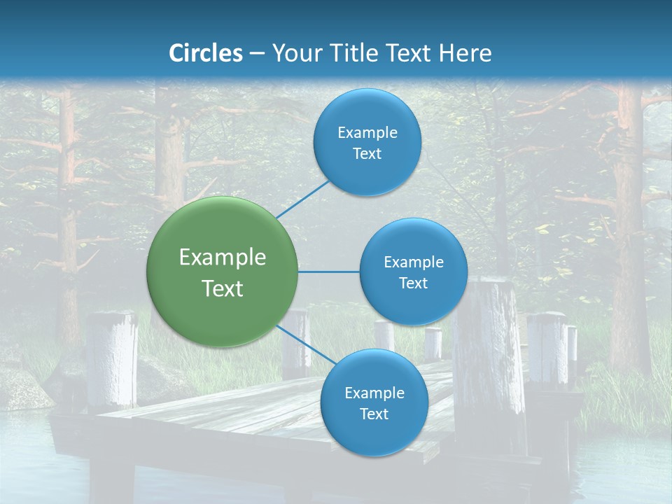 Sosna Drewniany Niebieski PowerPoint Template