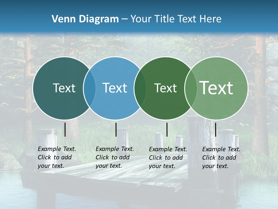 Sosna Drewniany Niebieski PowerPoint Template