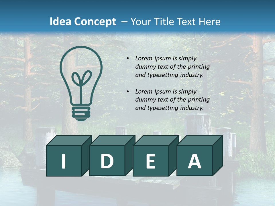 Sosna Drewniany Niebieski PowerPoint Template