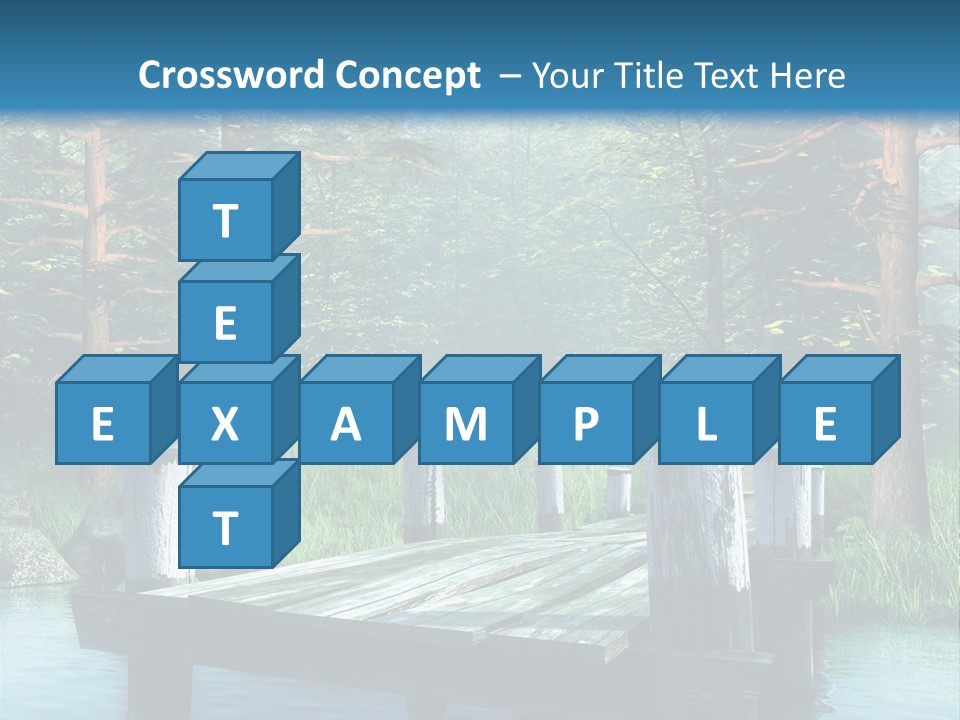 Sosna Drewniany Niebieski PowerPoint Template