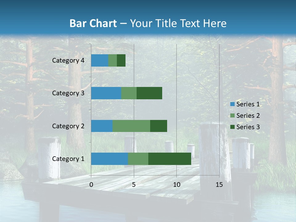 Sosna Drewniany Niebieski PowerPoint Template