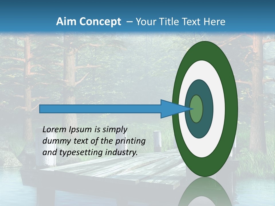 Sosna Drewniany Niebieski PowerPoint Template