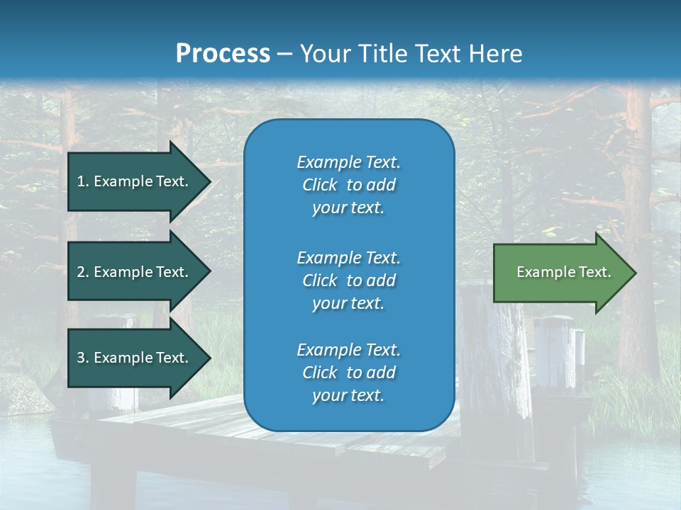 Sosna Drewniany Niebieski PowerPoint Template