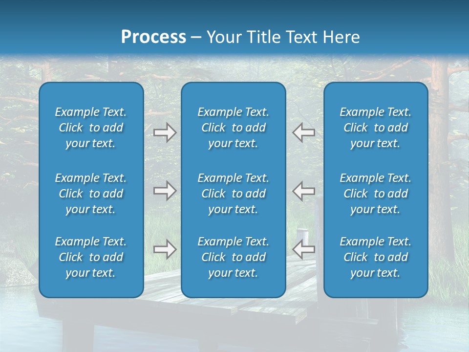 Sosna Drewniany Niebieski PowerPoint Template
