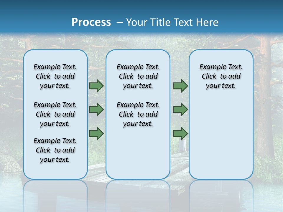 Sosna Drewniany Niebieski PowerPoint Template