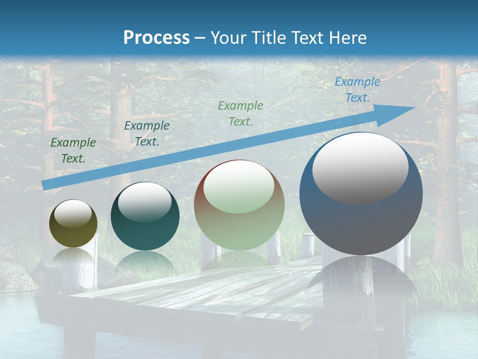 Sosna Drewniany Niebieski PowerPoint Template