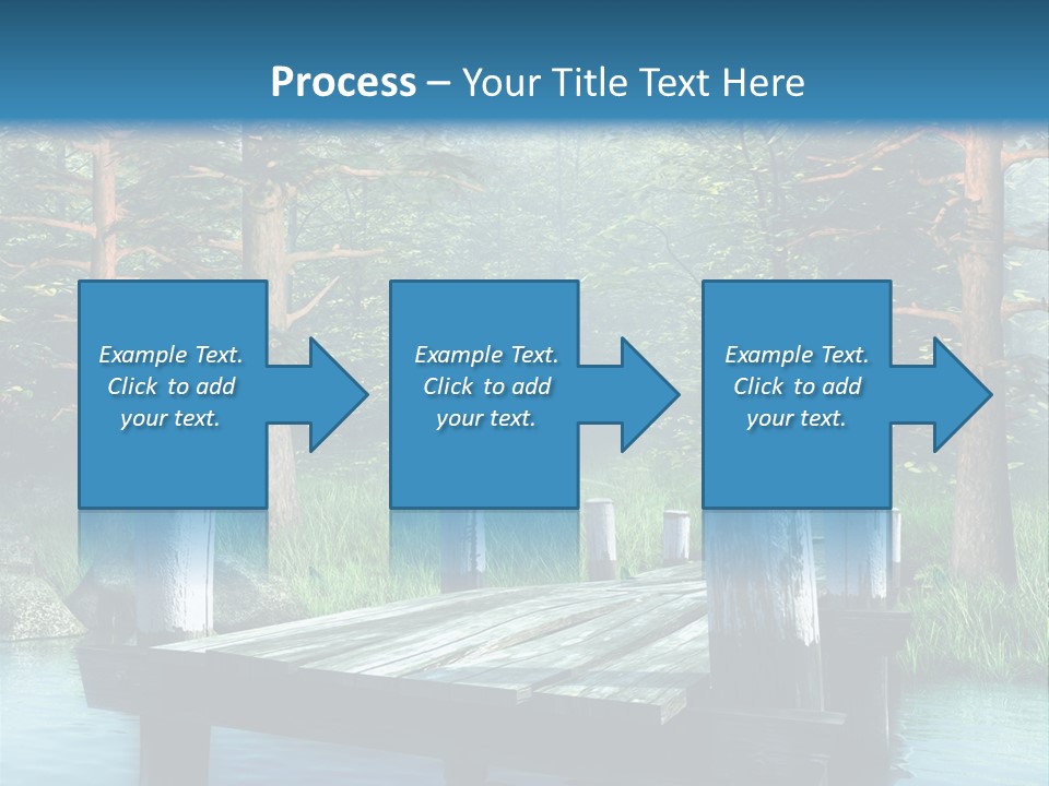 Sosna Drewniany Niebieski PowerPoint Template