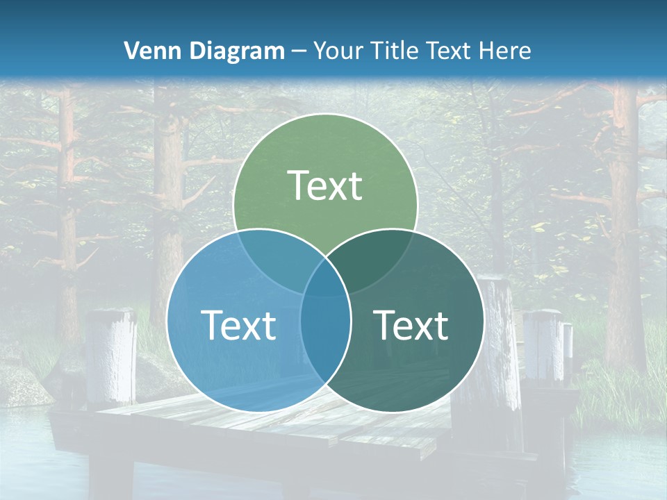Sosna Drewniany Niebieski PowerPoint Template