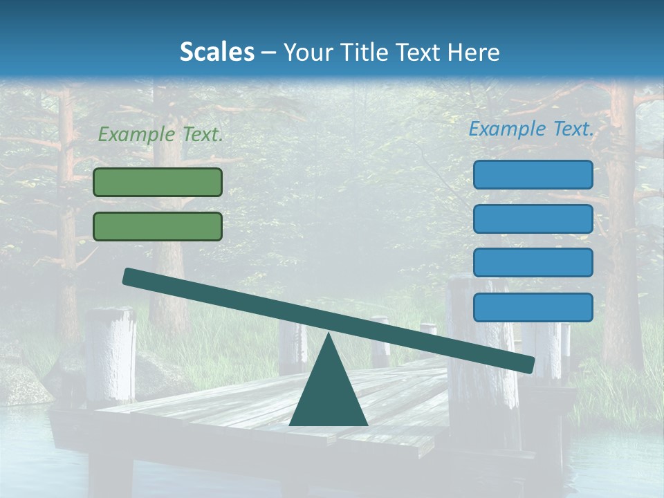 Sosna Drewniany Niebieski PowerPoint Template