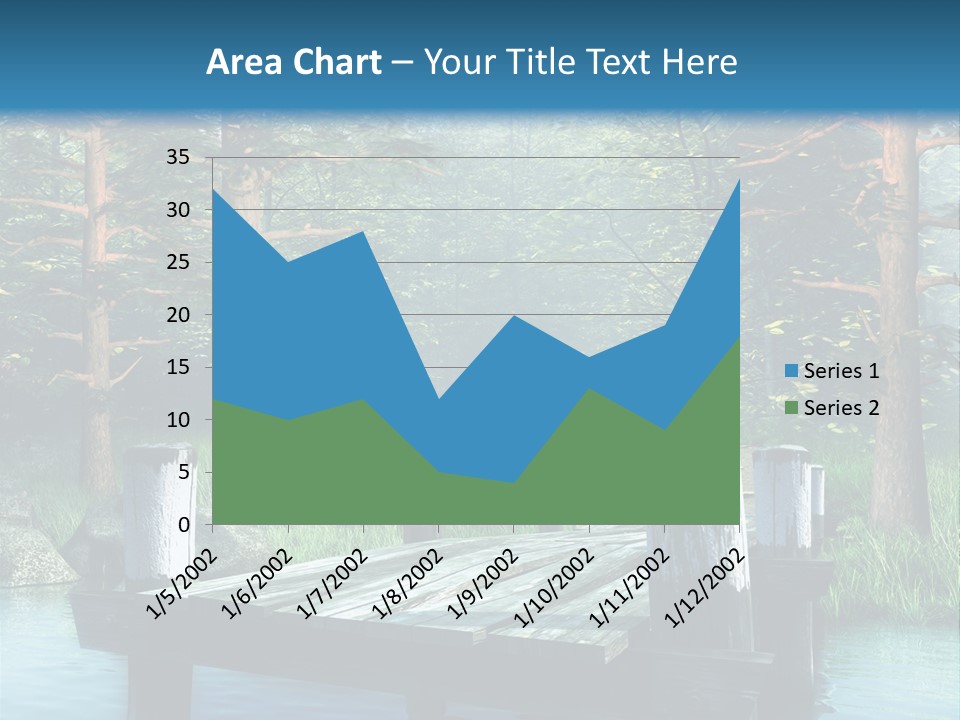 Sosna Drewniany Niebieski PowerPoint Template