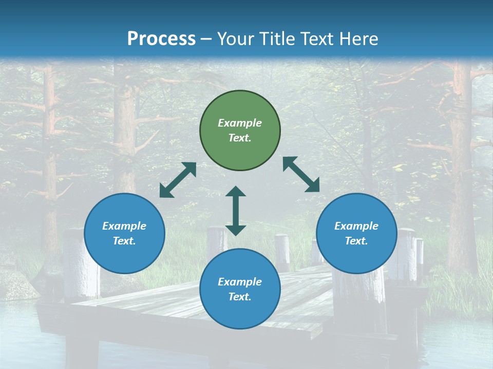 Sosna Drewniany Niebieski PowerPoint Template