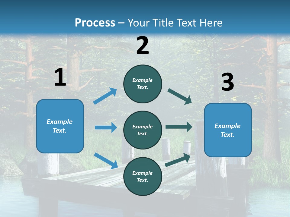 Sosna Drewniany Niebieski PowerPoint Template