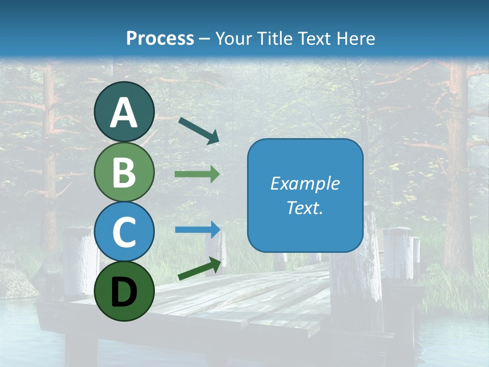 Sosna Drewniany Niebieski PowerPoint Template